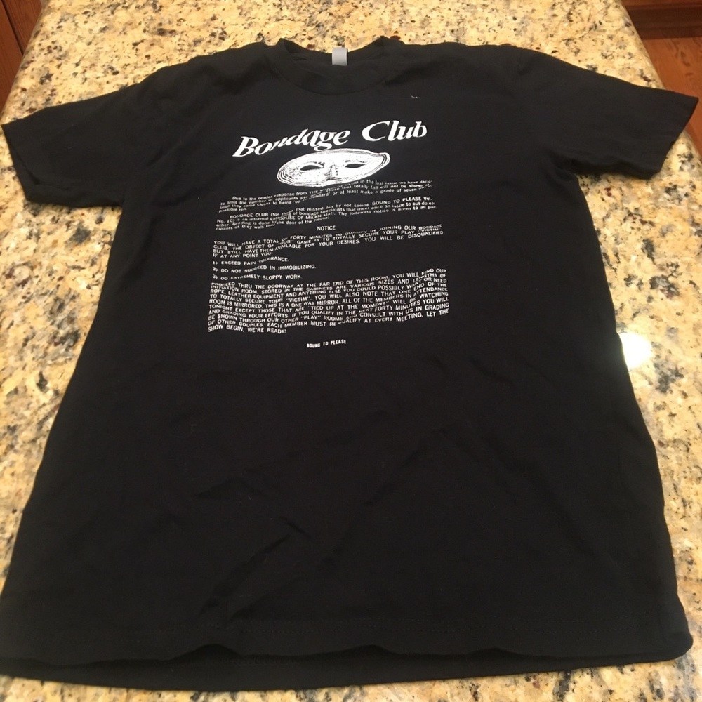 Small Bondage Club black tee shirt Next Level brand shirt very good condition